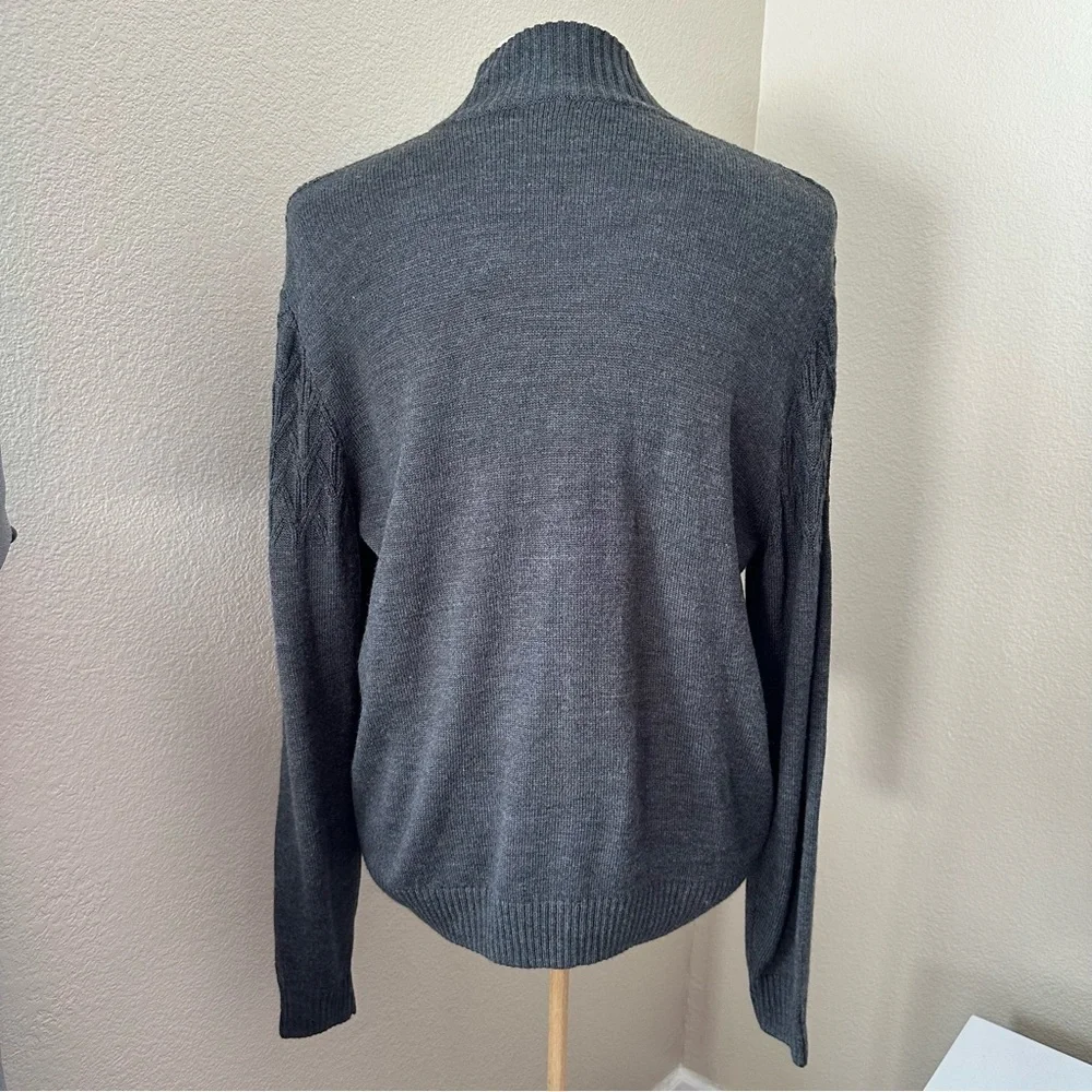 Penguin Long Sleeve 1/4 Zip Merino Wool Blend Grey Sweater Size XL